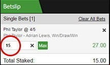 The Second Step Of The Bet Placement Process
